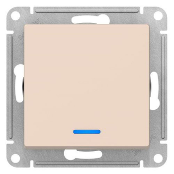 Выключатель SE AtlasDesign 1-клавишный с подсветкой, сх.1а, 10АХ, бежевый, механизм - Электрика, НВА - Выключатели и розетки - Выключатели - . Магазин оборудования для автономного и резервного электропитания Ekosolar.ru в Самаре