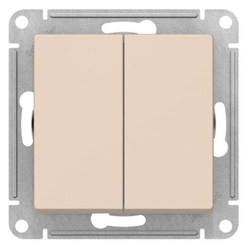 Переключатель Schneider Electric AtlasDesign 2-клавишный сх.6, 10АХ, бежевый механизм - Электрика, НВА - Выключатели и розетки - Выключатели - . Магазин оборудования для автономного и резервного электропитания Ekosolar.ru в Самаре