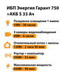 ИБП Энергия Гарант 750 + Аккумулятор S 33 Ач - 12В (450Вт - 40мин) - ИБП и АКБ - ИБП для котлов - . Магазин оборудования для автономного и резервного электропитания Ekosolar.ru в Самаре