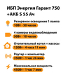 ИБП Энергия Гарант 750 + Аккумулятор S 55 Ач - 12В (450Вт - 67мин) - ИБП и АКБ - ИБП для котлов - . Магазин оборудования для автономного и резервного электропитания Ekosolar.ru в Самаре