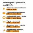 ИБП для котла Энергия Гарант 1000 + Аккумулятор 75 Ач 12 В (600Вт - 68мин) - ИБП и АКБ - ИБП для котлов - . Магазин оборудования для автономного и резервного электропитания Ekosolar.ru в Самаре