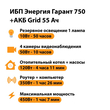 ИБП для котла Энергия Гарант 750 + Аккумулятор Grid 55 Ah 12 v (450Вт - 67мин) - ИБП и АКБ - ИБП для котлов - . Магазин оборудования для автономного и резервного электропитания Ekosolar.ru в Самаре